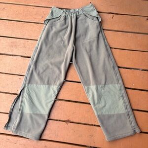 Stylish Green cold weather fleece side zip tactical sweatpants